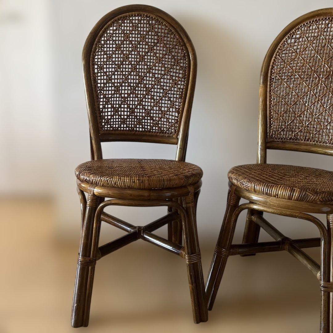美品⭐︎ラタンチェア 籐 曲木 2脚 可愛いです