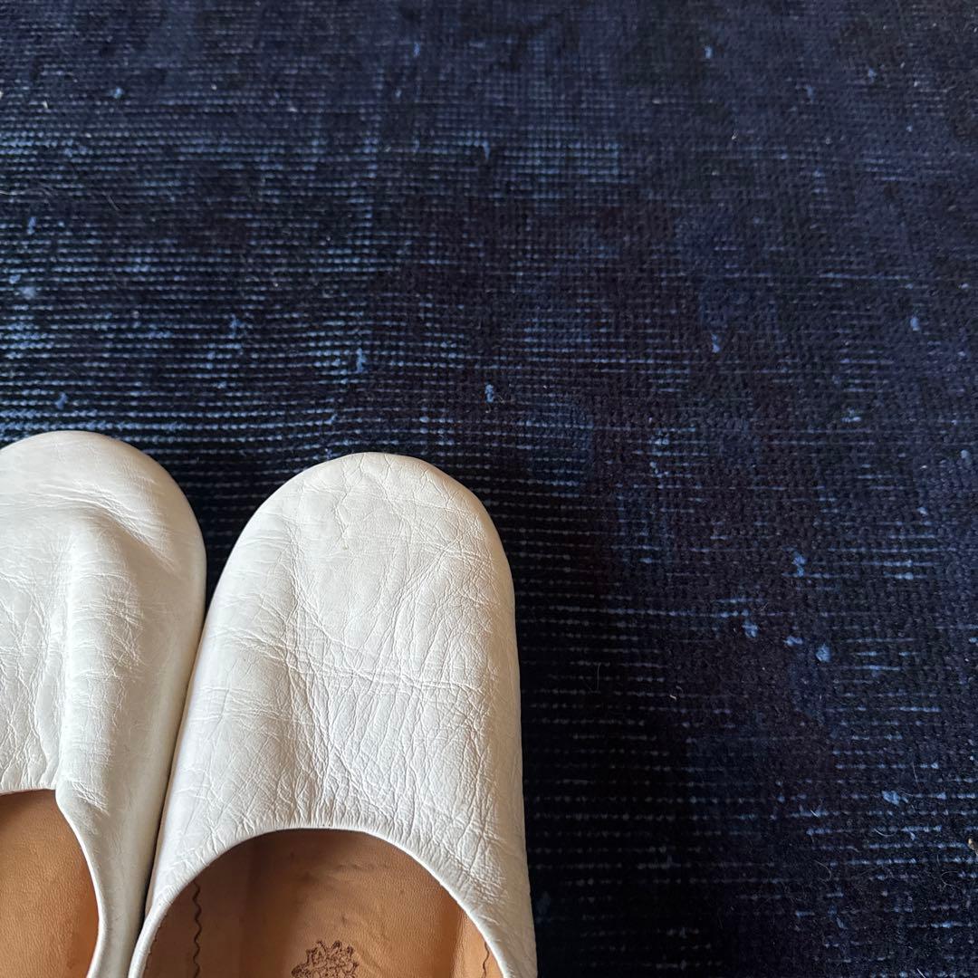 80.5×182 藍色オーバーダイ　ワンカラーラグ　トルコヴィンテージラグ