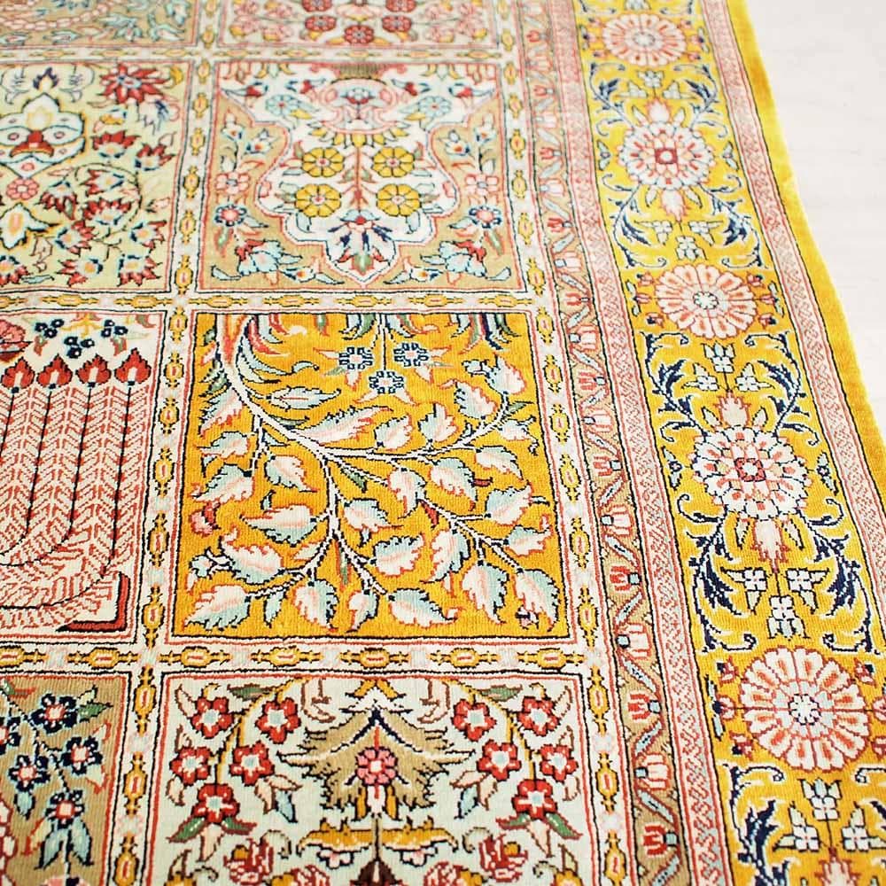 ペルシャ絨毯 マスタードカラー 71cm × 123cm 玄関ラグZR24236