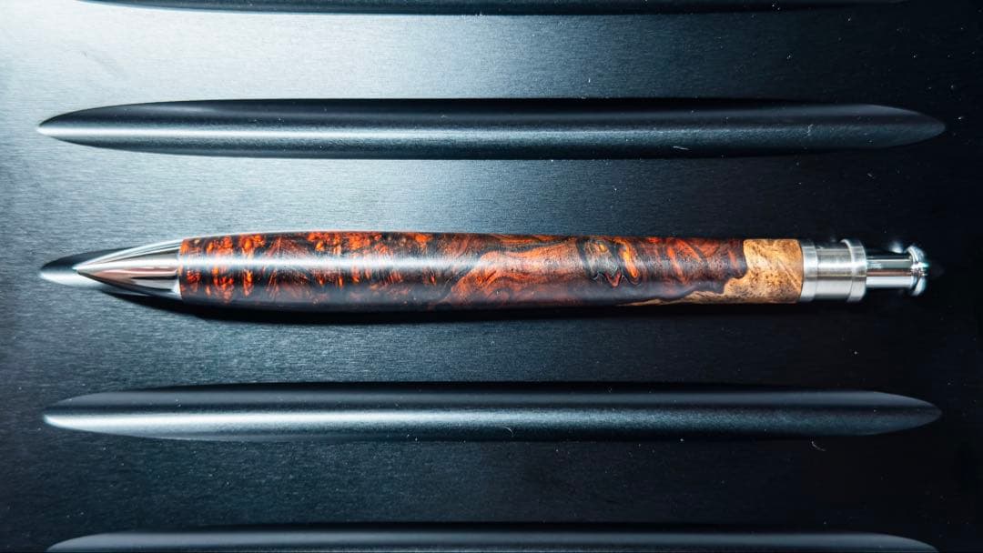 工房 楔 ココボロ 瘤 杢 ペンシル 楔 木軸 シャーペン 固定式口金 付き