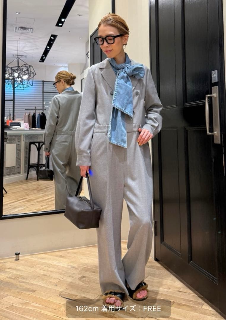 【Whim Gazette】DENIM ボウブラウス ボウタイ