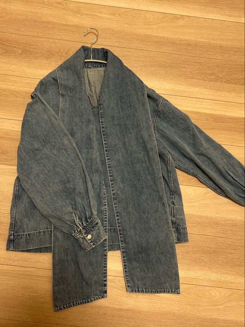 【Whim Gazette】DENIM ボウブラウス ボウタイ