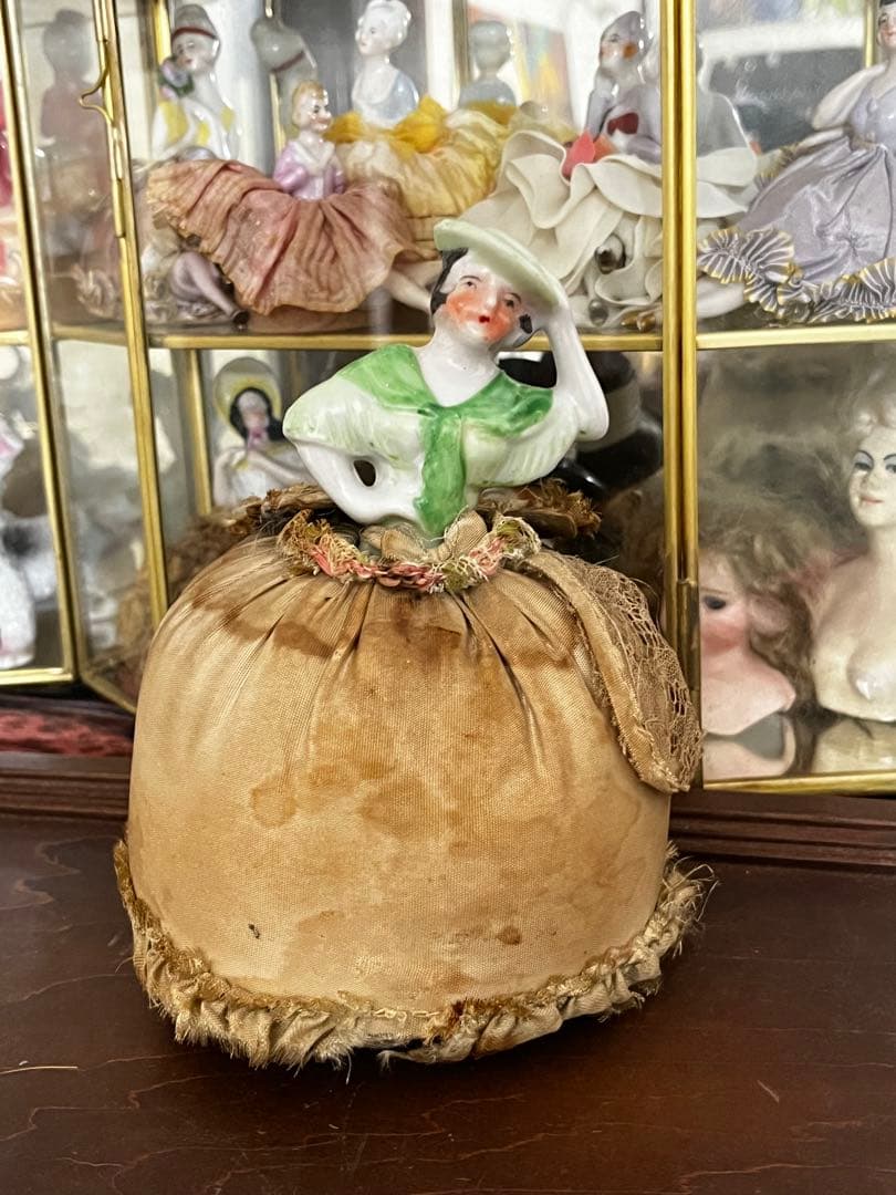 イギリス アンティーク ピンクッション ドール ハーフドール