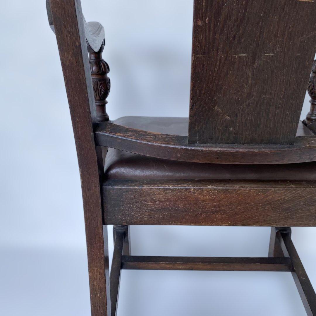 英国 アンティーク オーク アームチェア 椅子 チェア