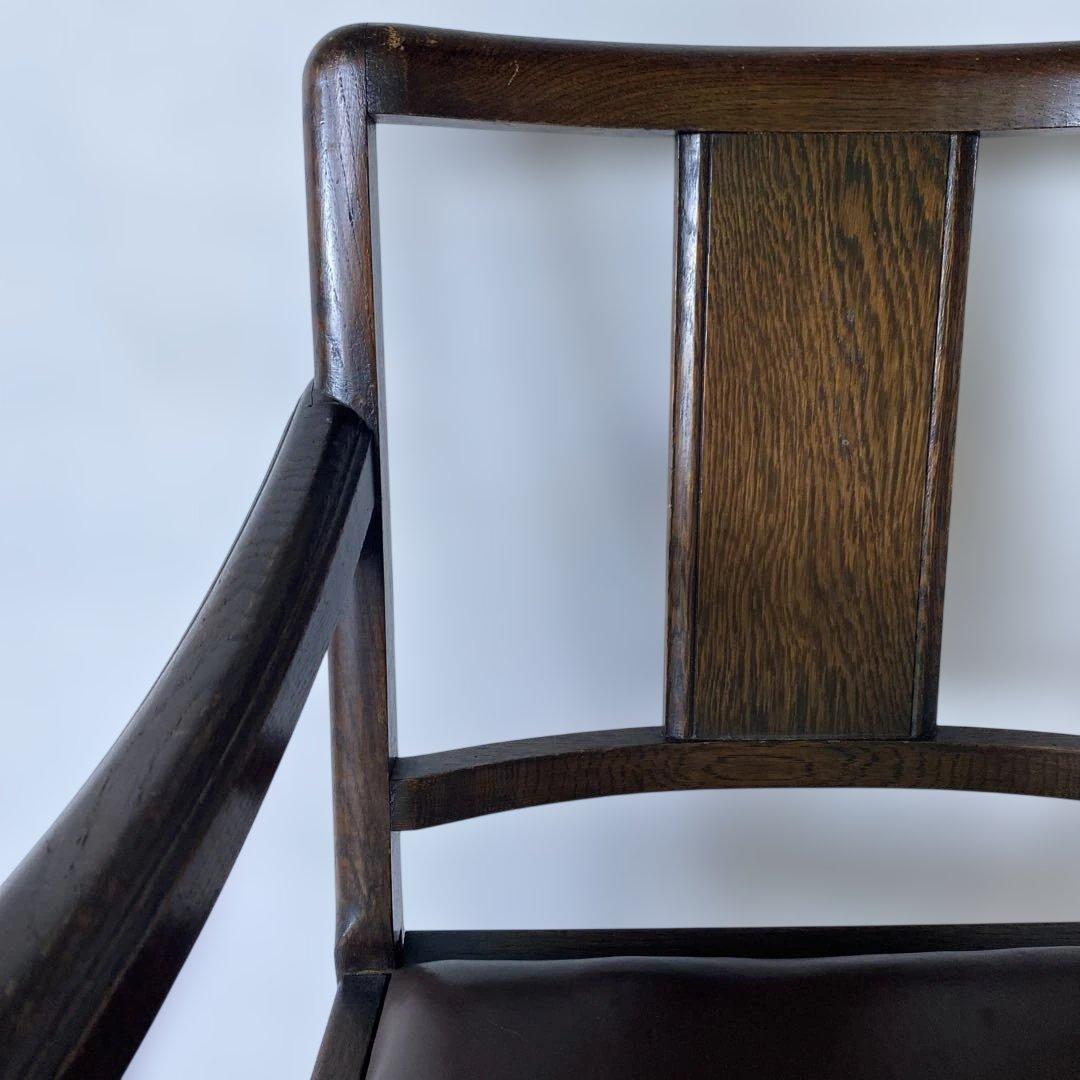 英国 アンティーク オーク アームチェア 椅子 チェア