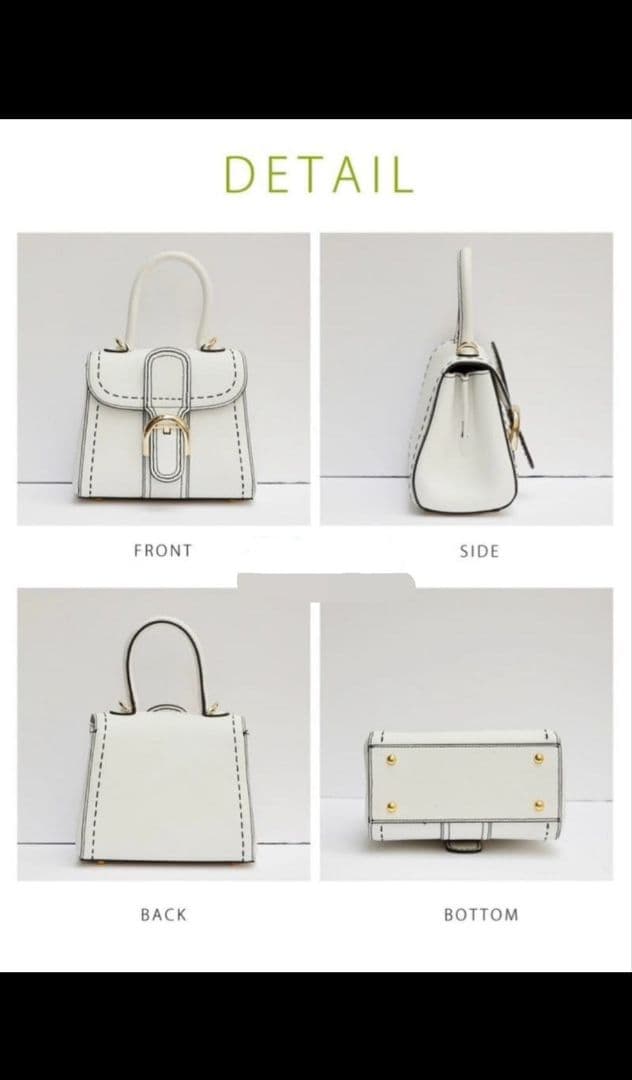 東京百花　シロリネ　本革　2wayショルダーバッグ　ホワイト