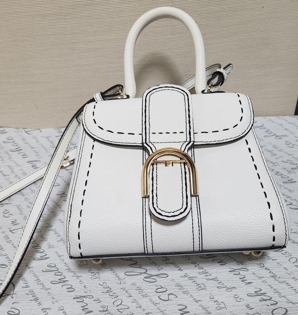 東京百花　シロリネ　本革　2wayショルダーバッグ　ホワイト