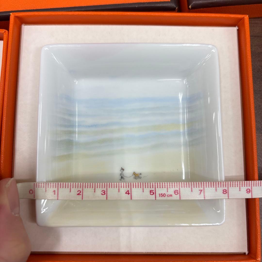 エルメスHERMESノベルティ 角皿 小皿 陶磁器 トレイ 小物入れ 非売品