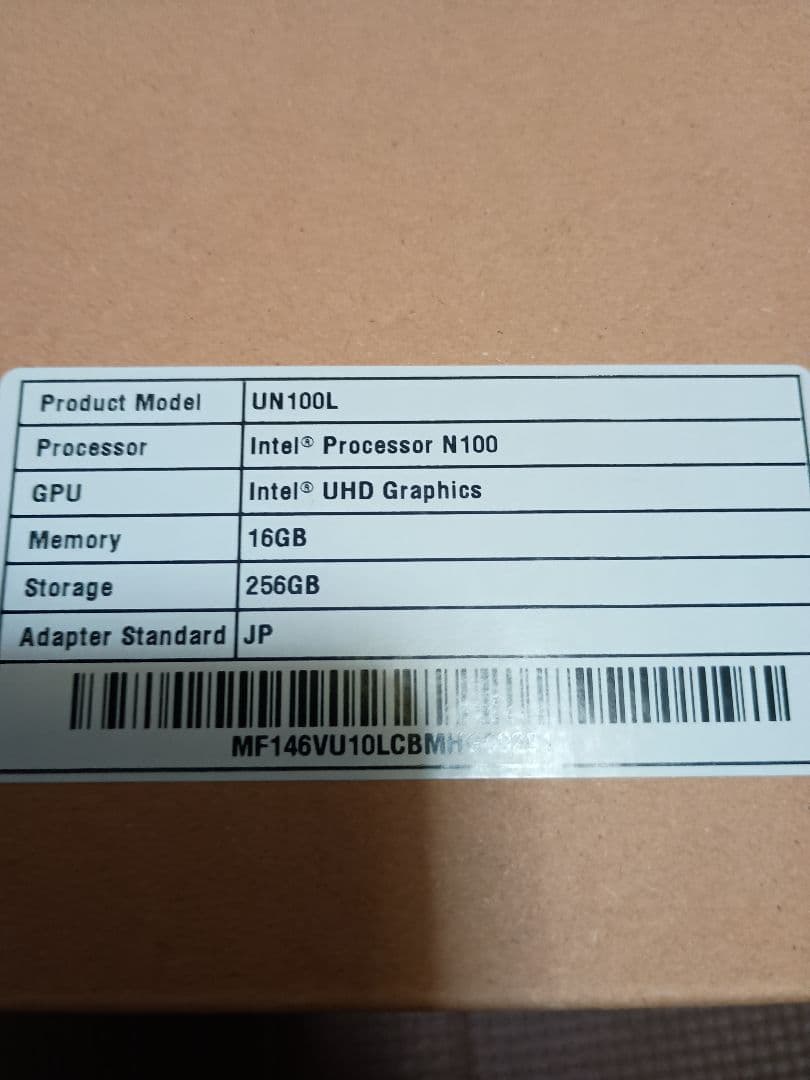 MINIS FORUM UN100L ミニPC