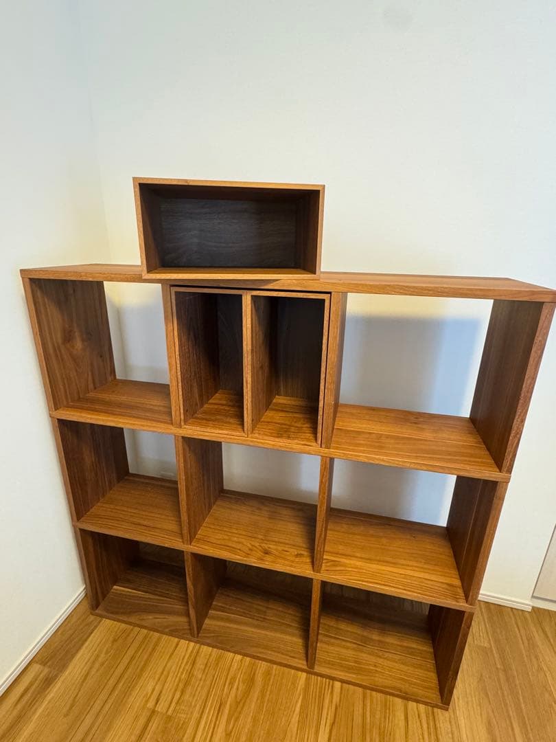 無印良品　スタッキングシェルフセット・３段×３列・ウォールナット材