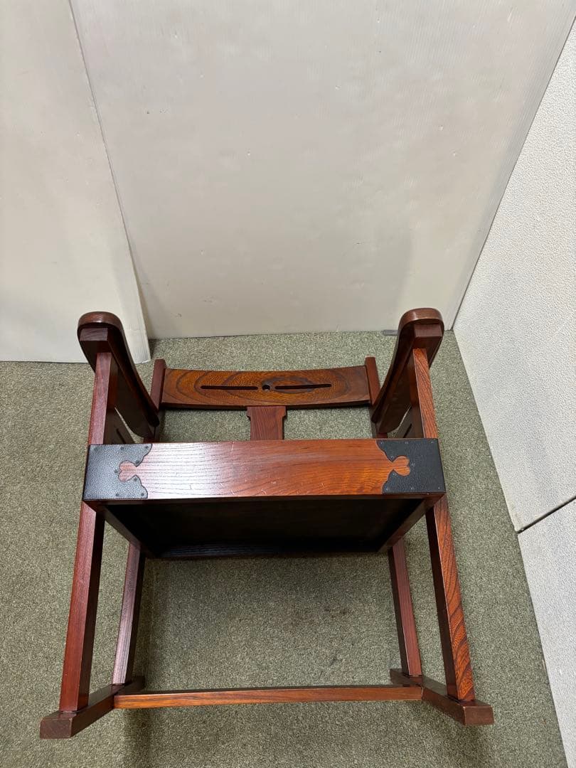 ① 昭和レトロ　和家具　和風アームローチェア　座椅子　ヴィンテージチェア当時物