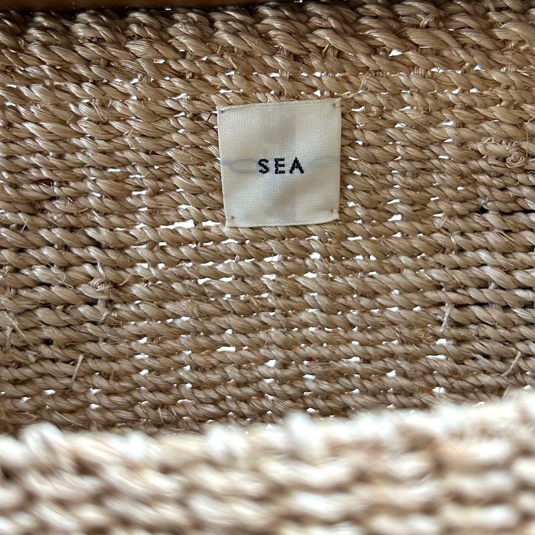 人気カラー✨SEA シー かごバッグ ハンドバッグ ブラウン レザー S