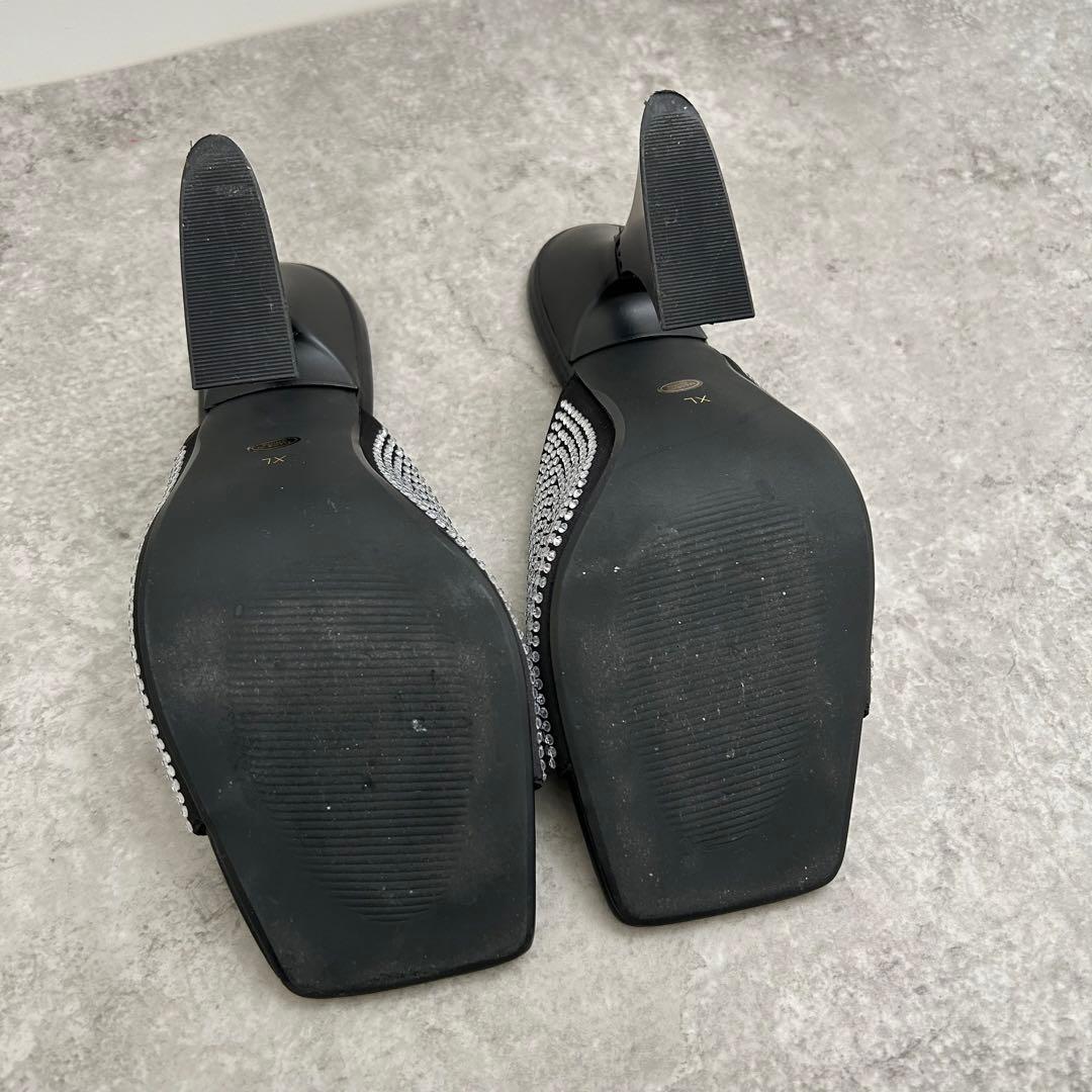 Darich ダーリッチ　クリスタルビジューサンダル　XL ヒール　黒