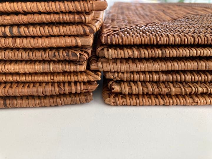 【美品】ラタン編みランチョンマットセット