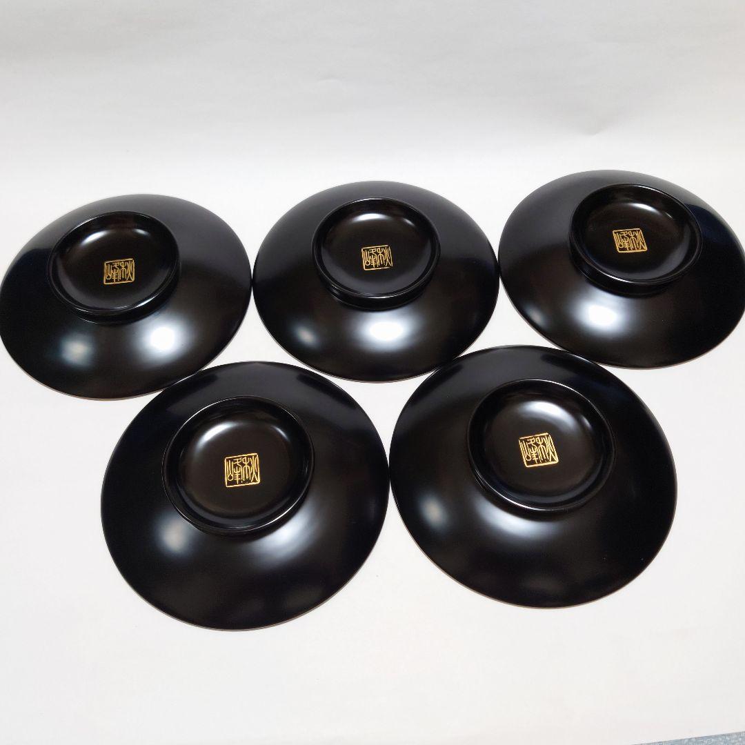 秋峰作 輪島塗 銘々皿 5枚セット