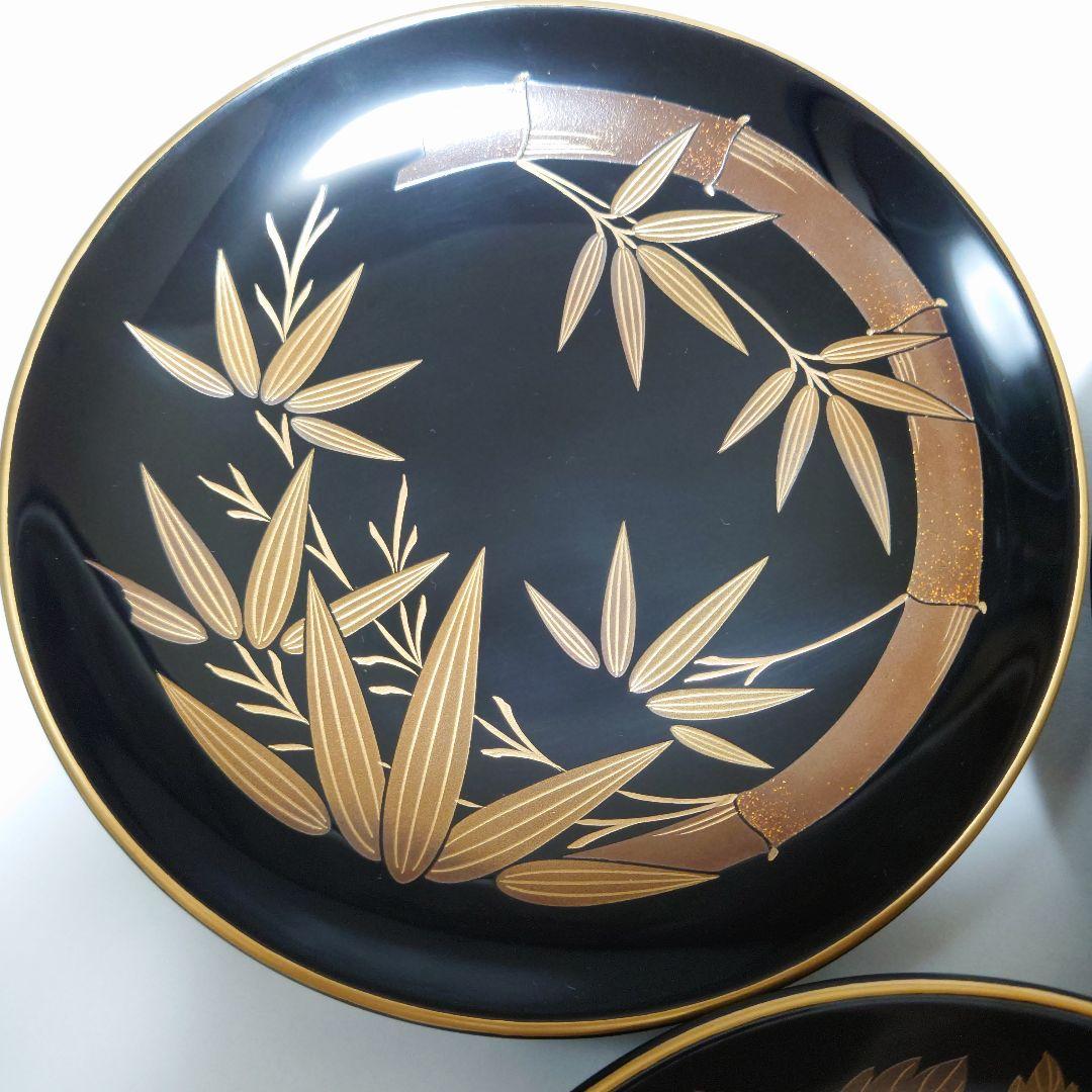 秋峰作 輪島塗 銘々皿 5枚セット