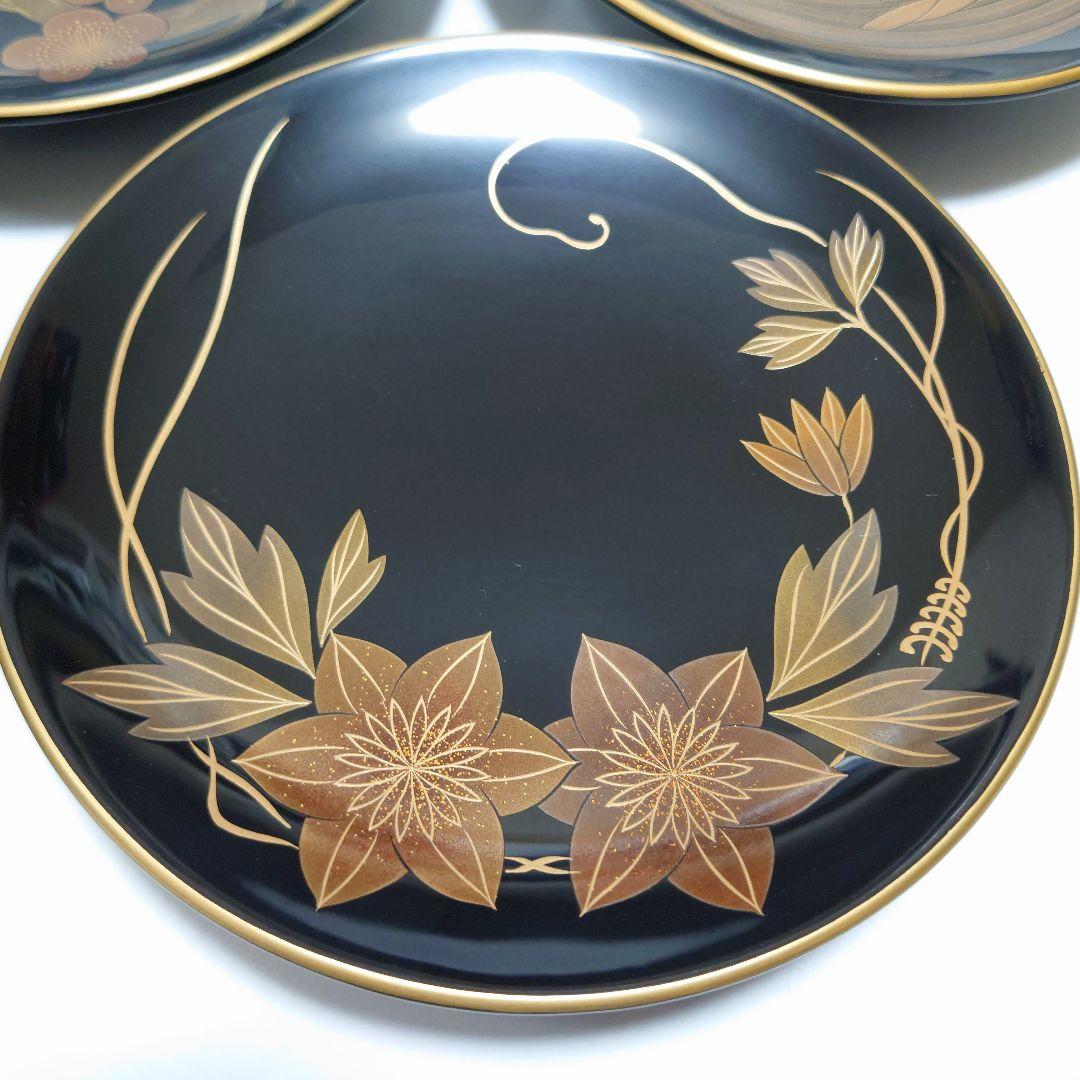 秋峰作 輪島塗 銘々皿 5枚セット
