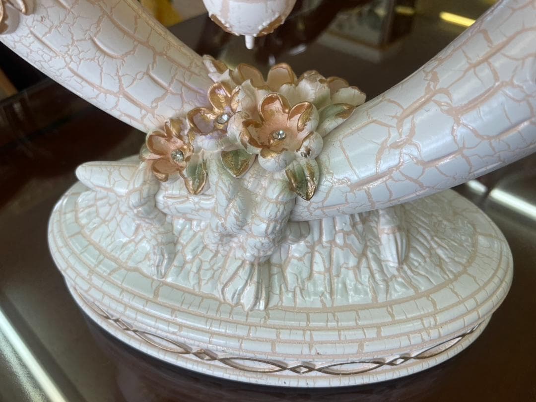 ロココ　振り子時計　置き時計　時計　クロック　姫　バラ　ピンク　アンティーク