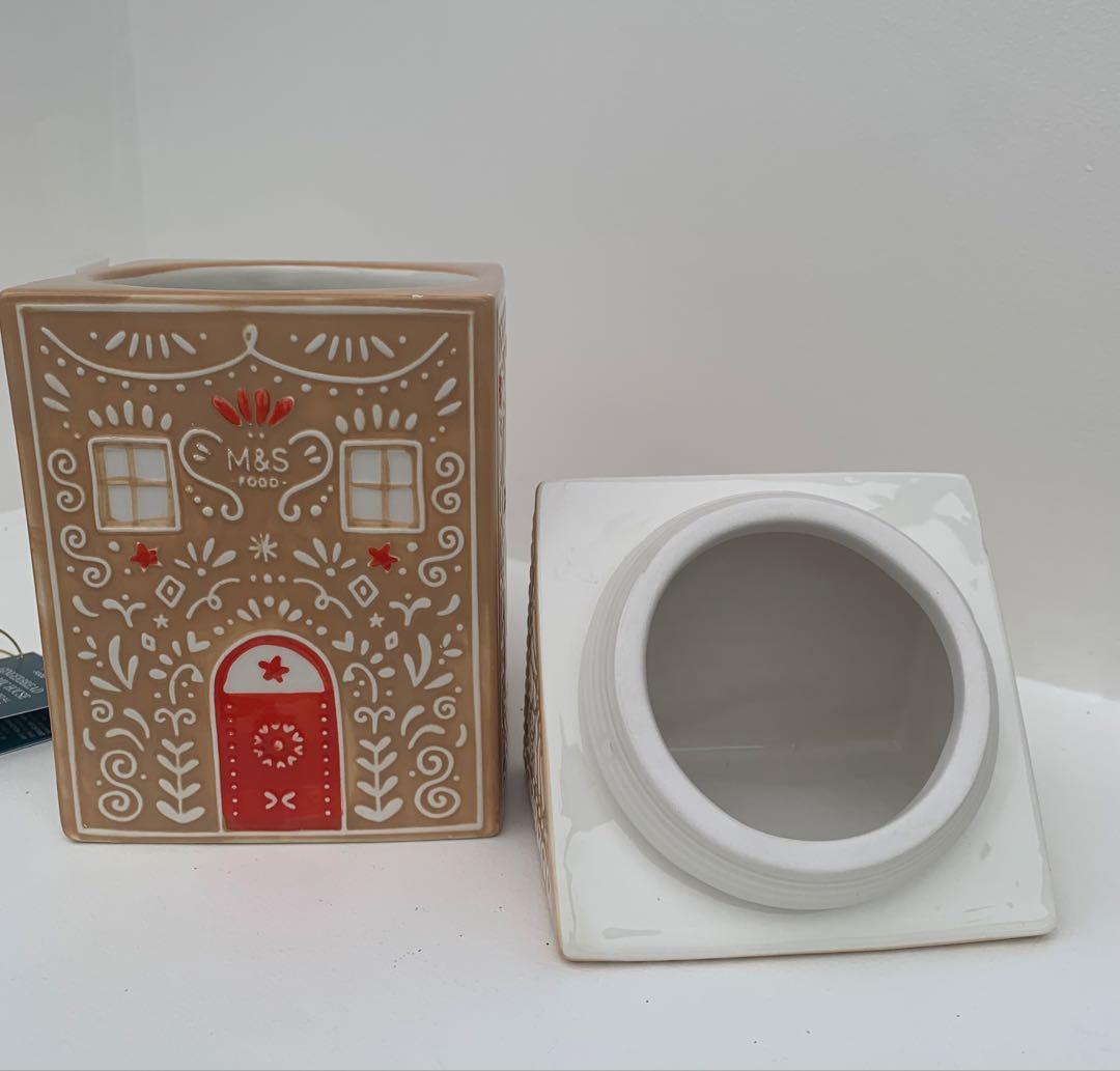 マークス&スペンサー クリスマス ジンジャーブレッドハウス クッキージャー 陶器
