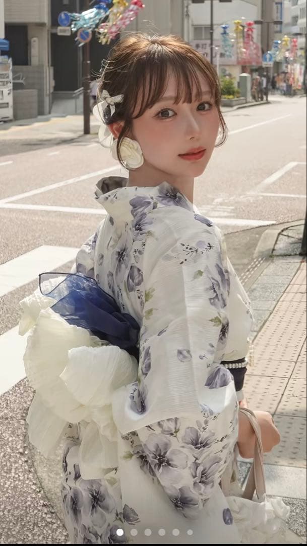 Dita 浴衣　水彩の雪月花(涼)