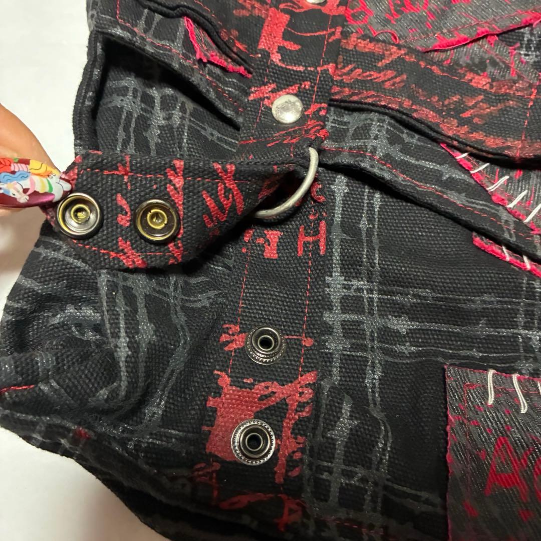 専用h.NAOTO パンク　ロック　ショルダーバッグ　赤　黒　レッド　ブラ