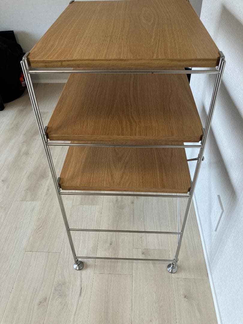 [無印良品] ステンレスユニットシェルフ オーク材棚 小 (中古品)