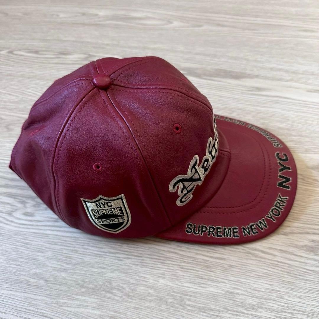 帽子 Supreme New York Leather 6-Panel Red
