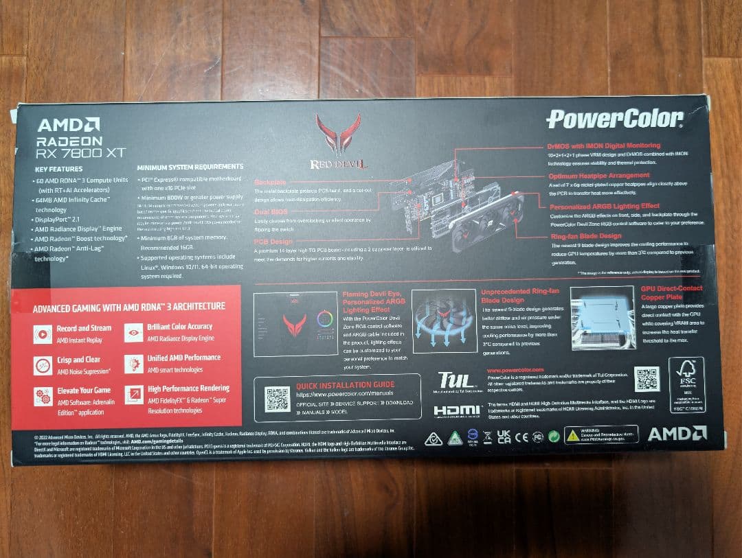 グラフィックボード・グラボ・ビデオカード PowerColor RED DEVIL Radeon RX 7800 XT