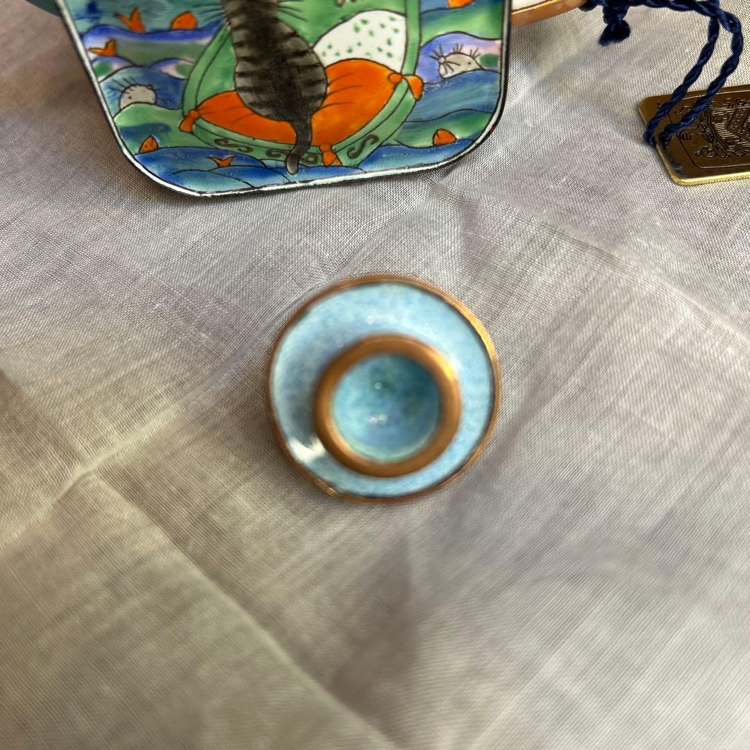 未使用　1996シャルロット ディ ヴィータミニチュアティーポットフクロウと子猫