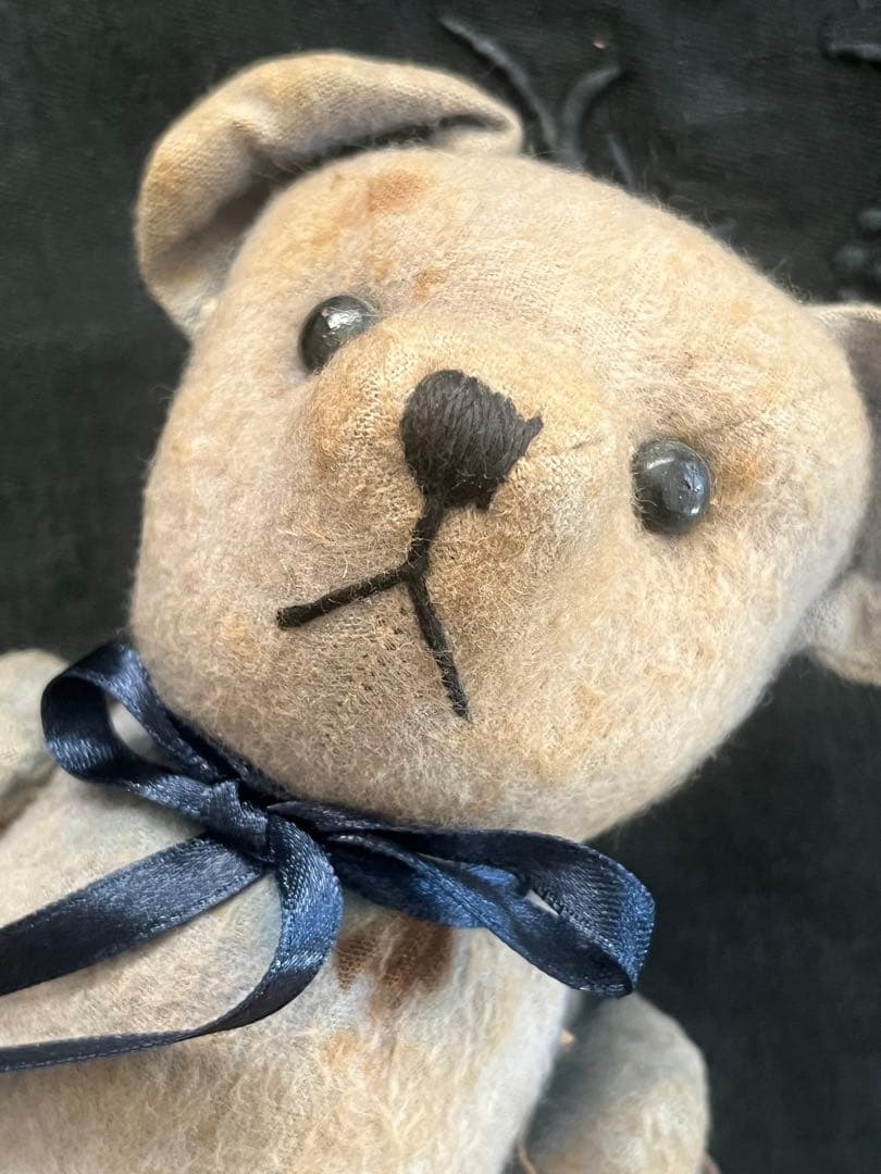 アンティークヴィンテージテディベア ぬいぐるみ陶器人形フランスレースボタンセット