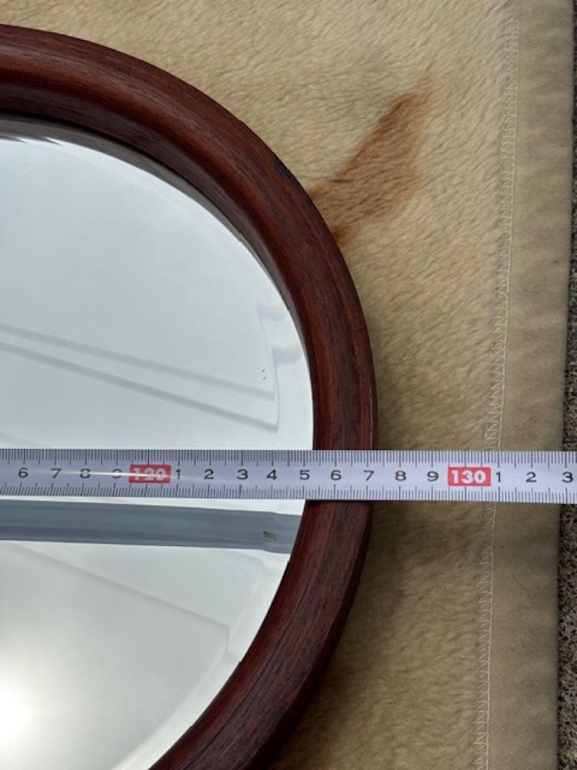 ビンテージ チーク材 ウォールミラー 壁掛けミラー 鏡姿見店舗什器北欧デンマーク