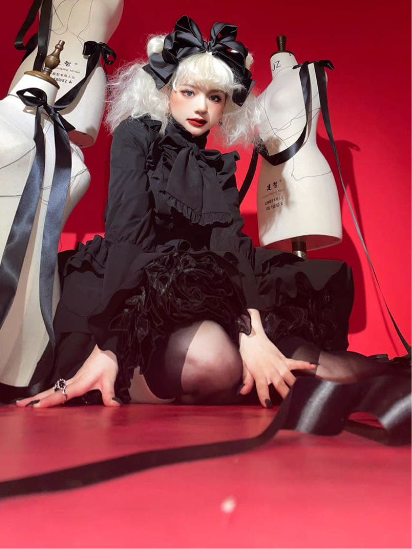 【即納】CATCOCOON クラシカルロリィタセットアップ ブラック M