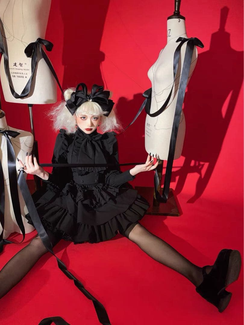 【即納】CATCOCOON クラシカルロリィタセットアップ ブラック M