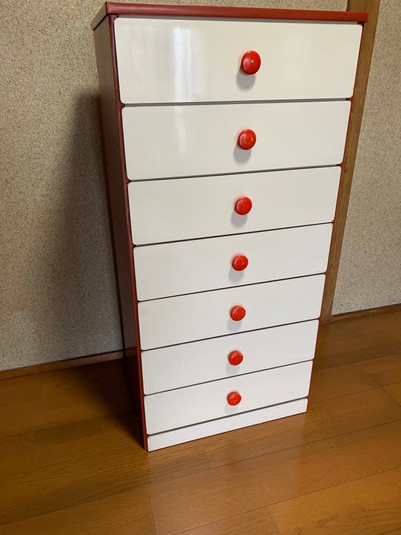 【M043】　昭和レトロ　ポップ　チェスト タンス　赤