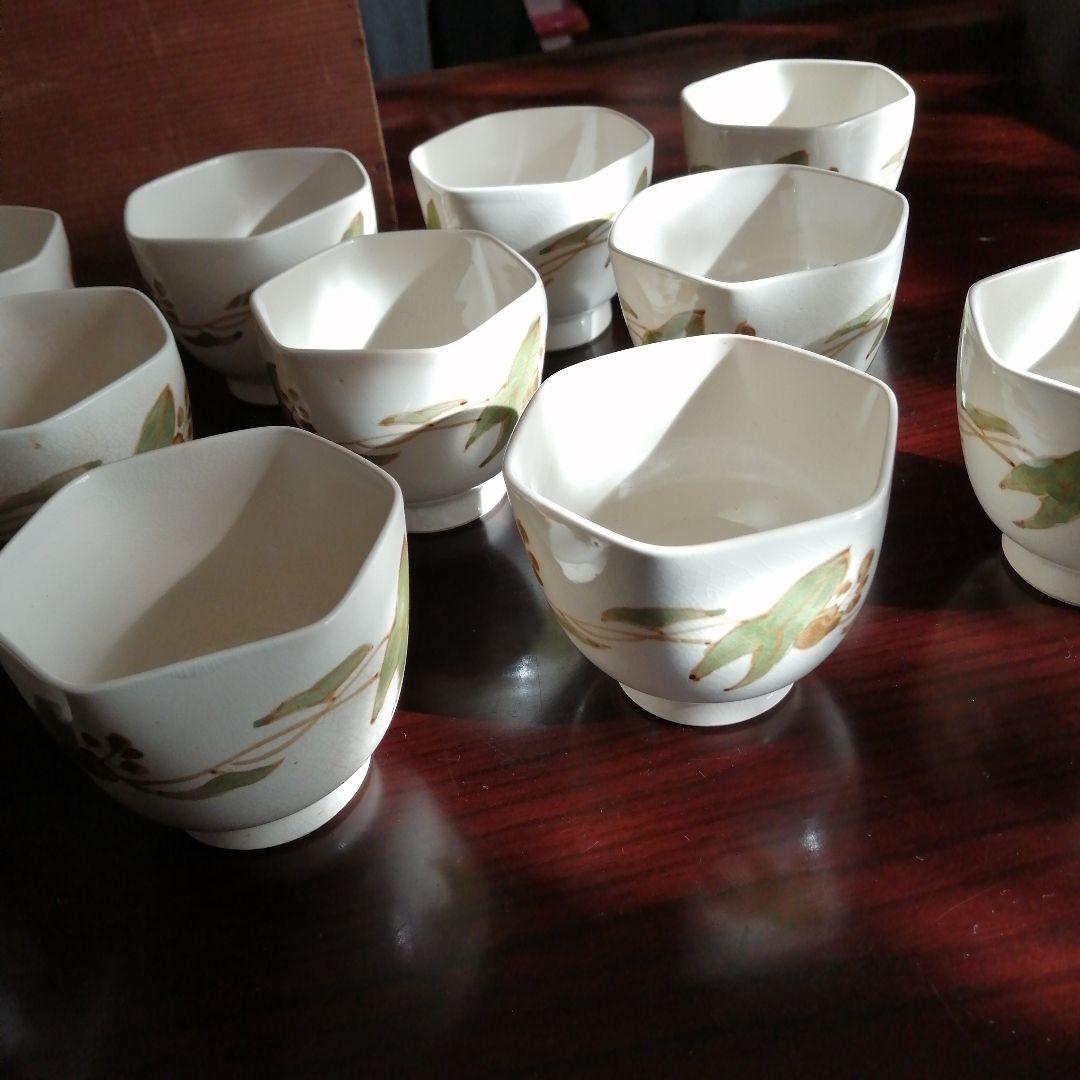 京焼　六角向付　15客　9cm　明治〜大正期