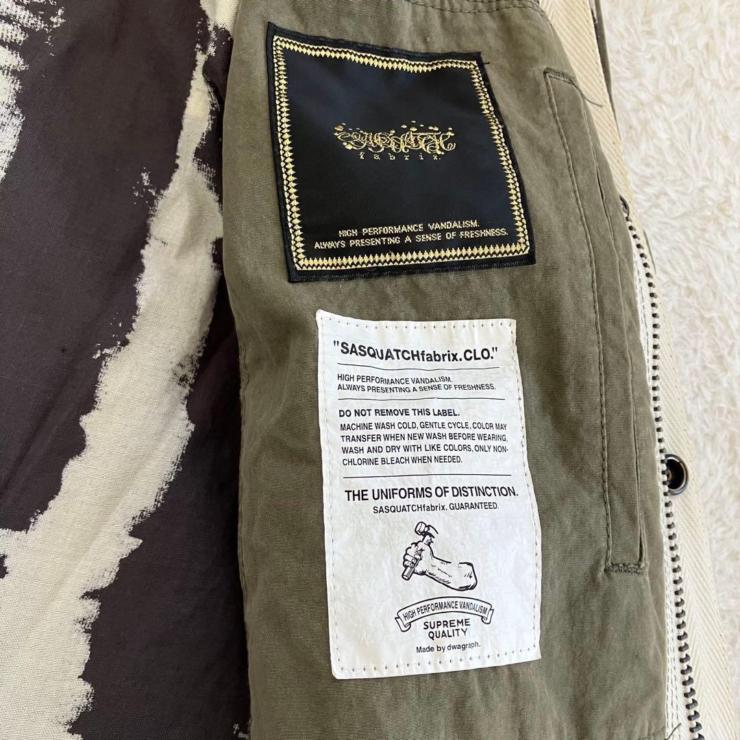 完売品 SASQUATCHfabrix. 裏地ブリーチ加工 モッズコート S