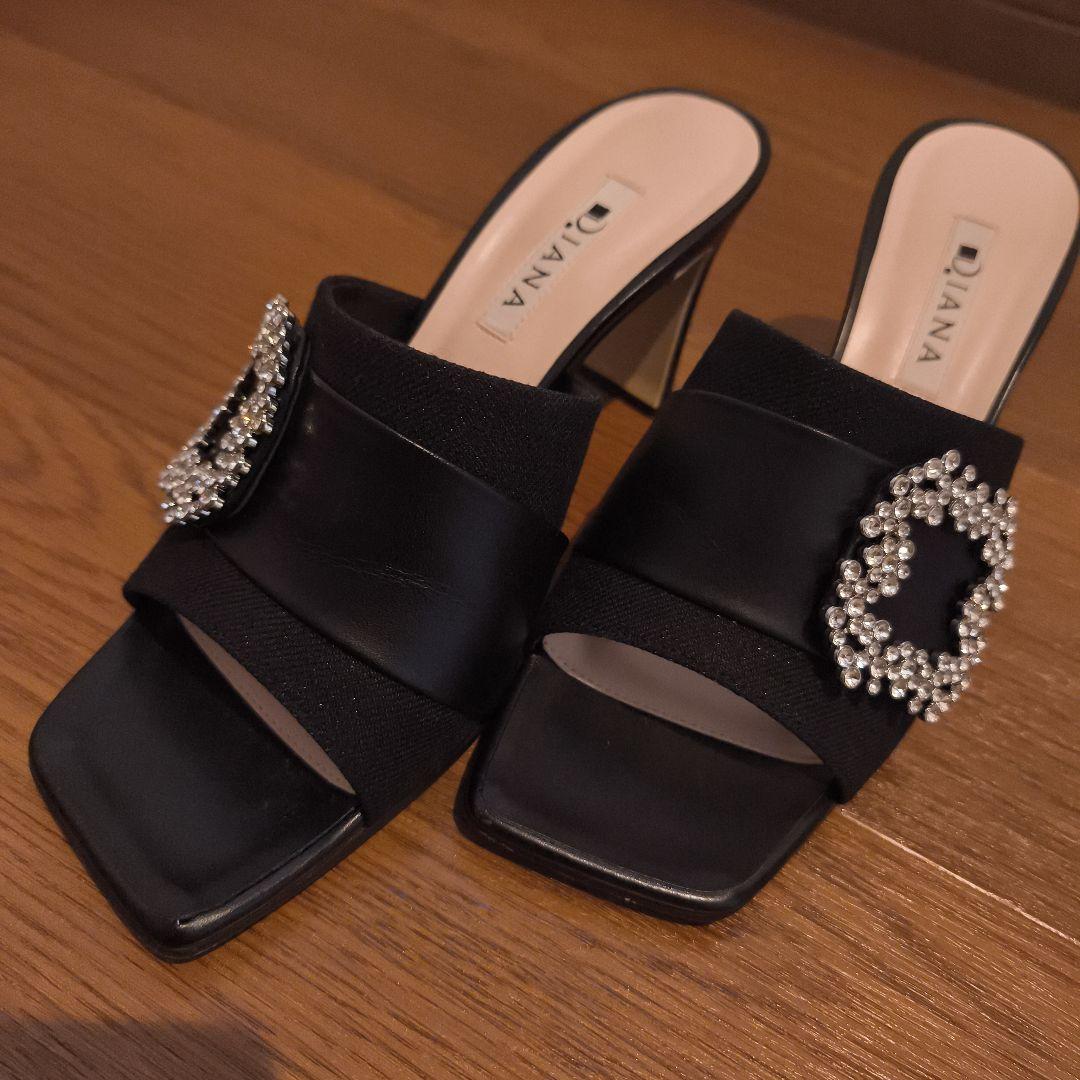 DIANA　 ブラック 　ヒール サンダル
