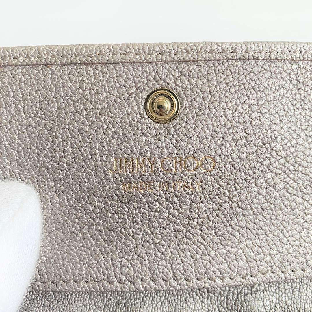JIMMY CHOO 名刺入れ カードケース NELLO ライトカーキ