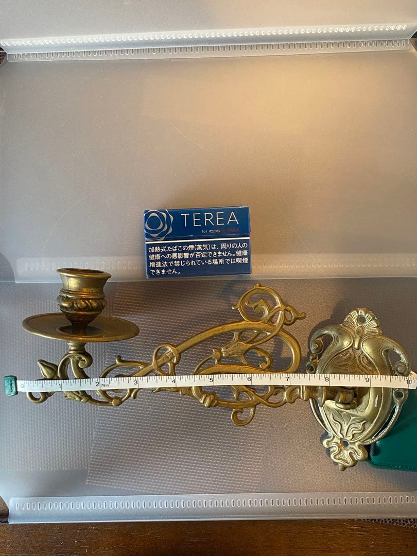 イギリスアンティーク真鍮製装飾キャンドルホルダー