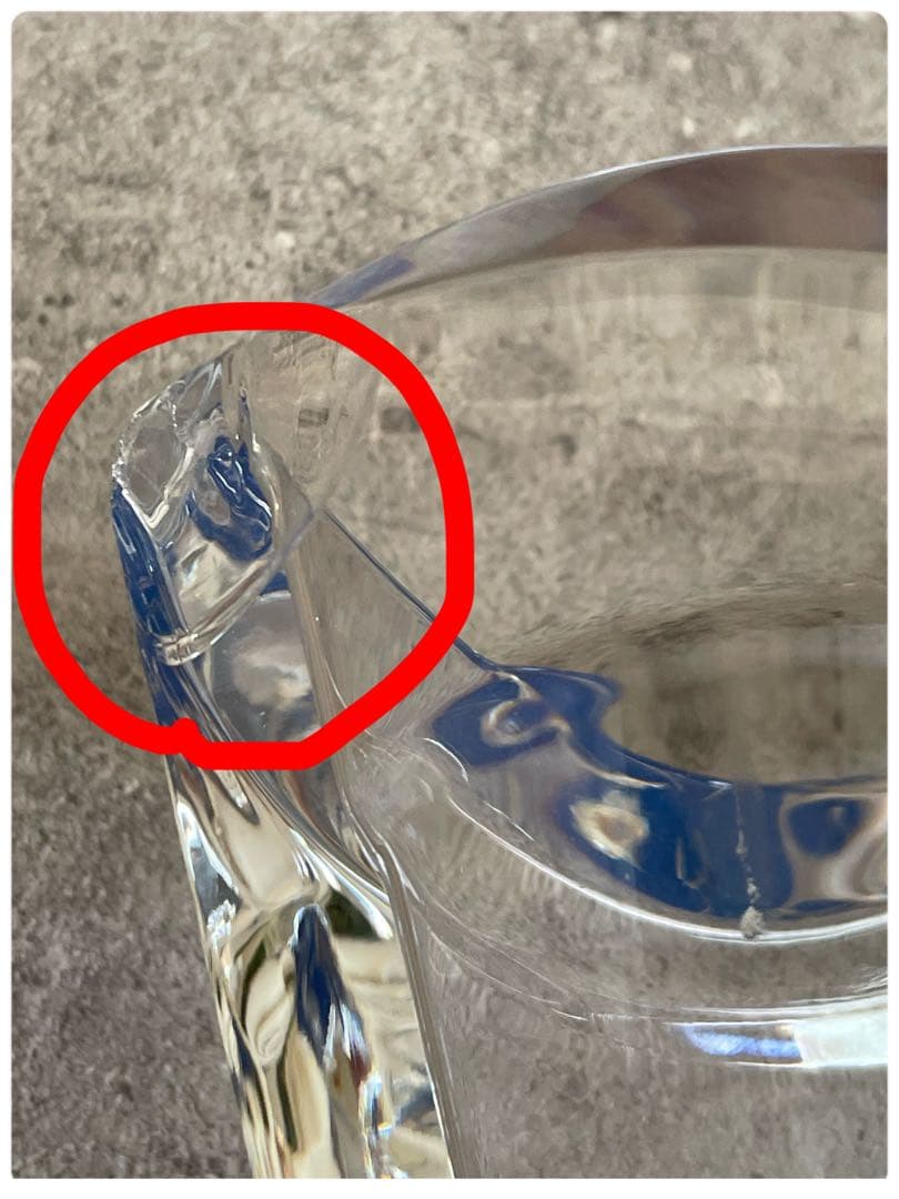 【訳あり】バカラ フラワーベース ＜ウェーブ ＞花瓶