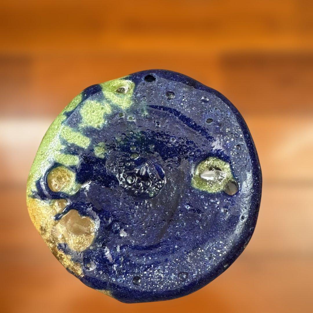 稲嶺盛吉.宙吹ガラス.花瓶.琉球ガラス.大きめ