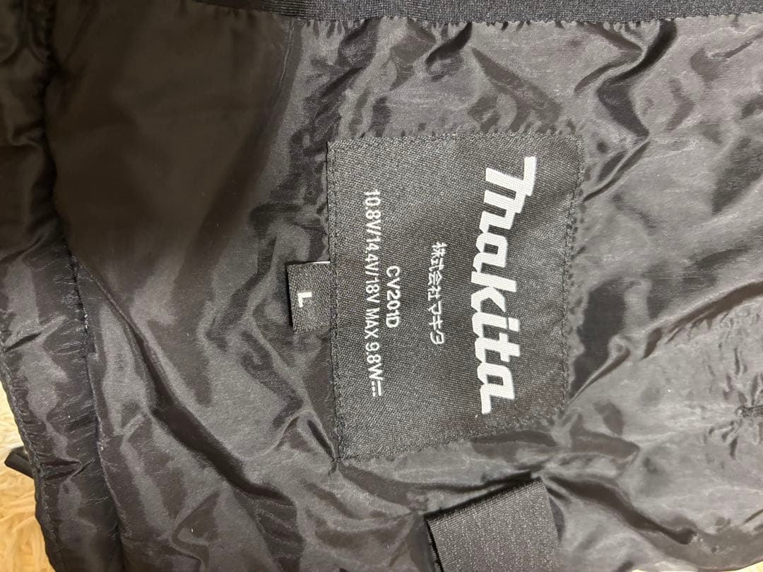 マキタ(Makita) 充電式暖房ベスト 純正品　L サイズ　ブラック　黒