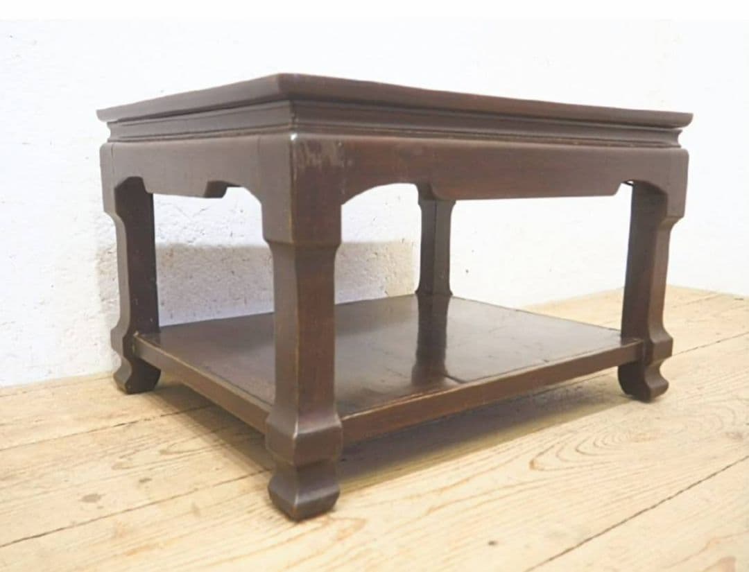 1082 アンティーク　欅のローテーブル　座卓　ちゃぶ台　骨董　レトロ　陳列台