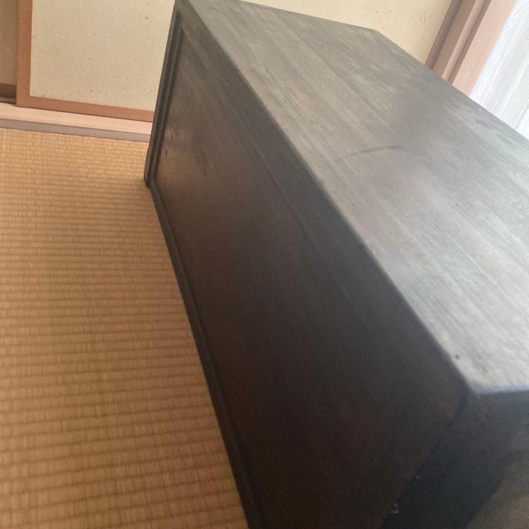 木製文机 ダークブラウン 2引き出し