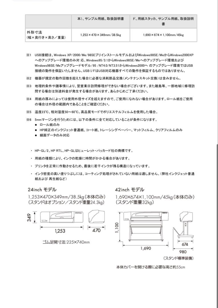大型プリンター　HP Designjet 500ps