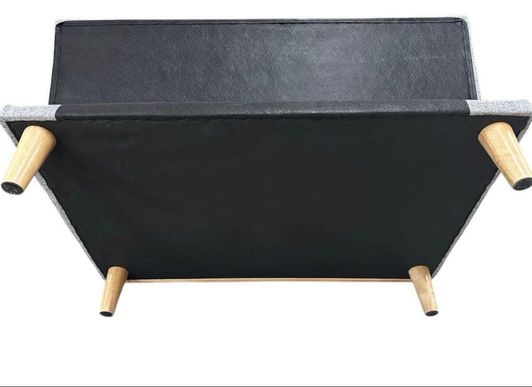 2人掛けソファ LOWYA ロウヤソファベッド天然木脚ファブリックソファー(S)