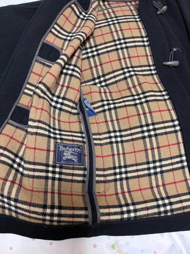 [美品] Burberry英国製ダッフルコートノバチェック