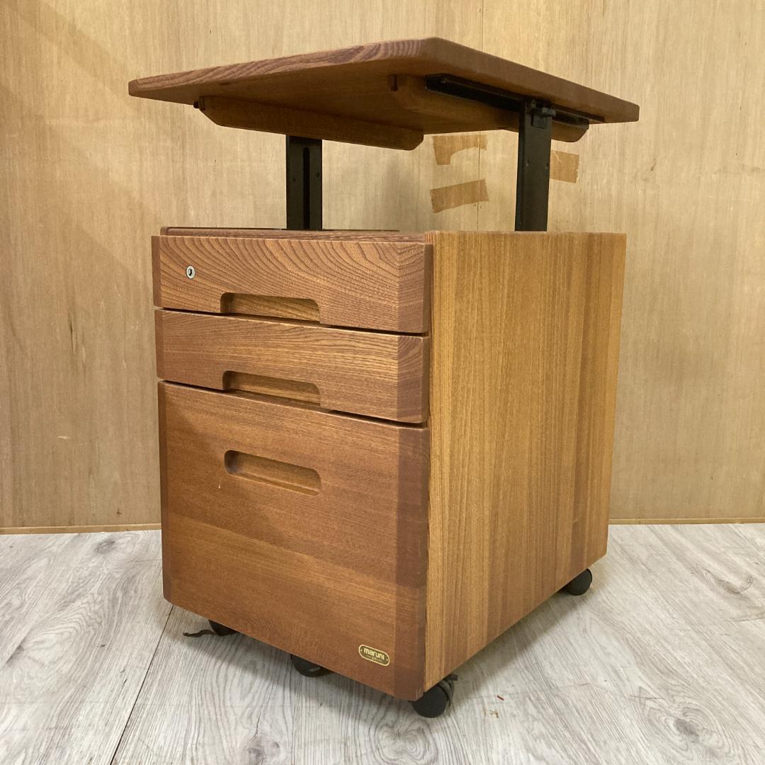 【マルニ】学習机セット　デスク　ワゴン　椅子　上置き