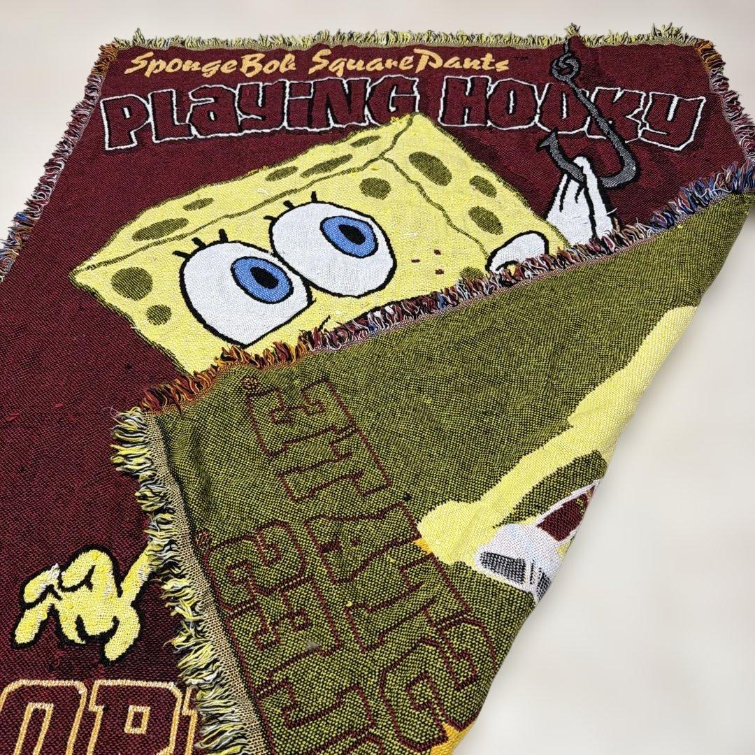 スポンジボブ　ブランケット　マルチカバー　ソファカバー　ラグ　135x105