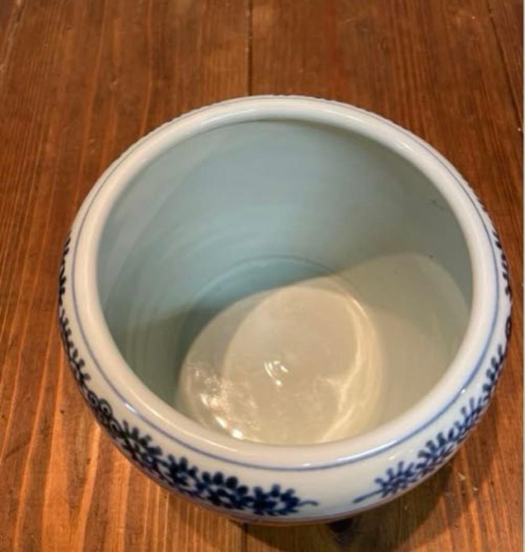 美品　伊万里　色絵　草花丸文　冨貴長春　鉢　火鉢　絵柄が華やかな